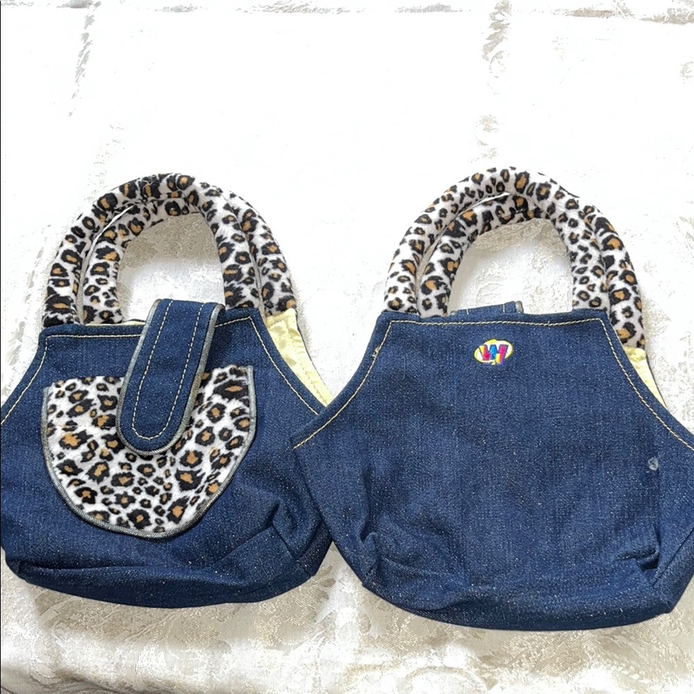 Webkins Original Sparkle Denim  Leopard Print Carriers - 2